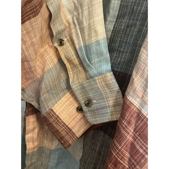 Paul Frederick Linen 2XL Long Sleeve Shirt Classic Fit 100% Linen Multicolor - Picture 7 of 12